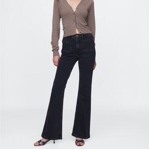 GAP High Rise 70s Flare Black Jeans